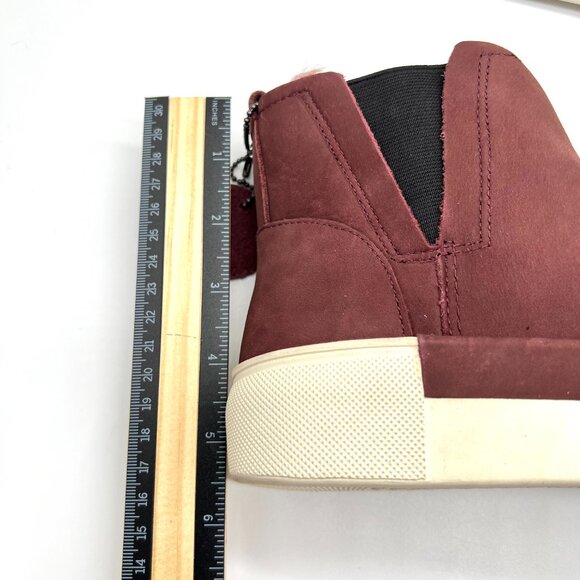 Jslides Womens Size 6 Val Burgundy‎ Red Nubuck Leather Ankle Boots Booties Shoes - Picture 13 of 15